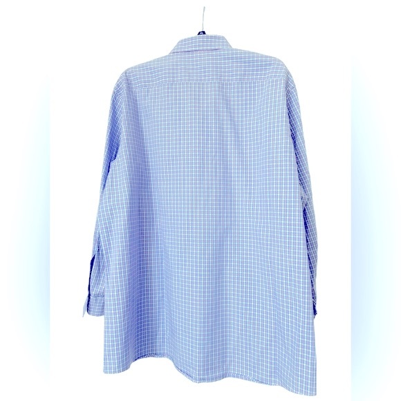 Michael Kors Men's Size 17.5 Plaid No Iron 100% Cotton Button Down Shirt - Picture 6 of 10